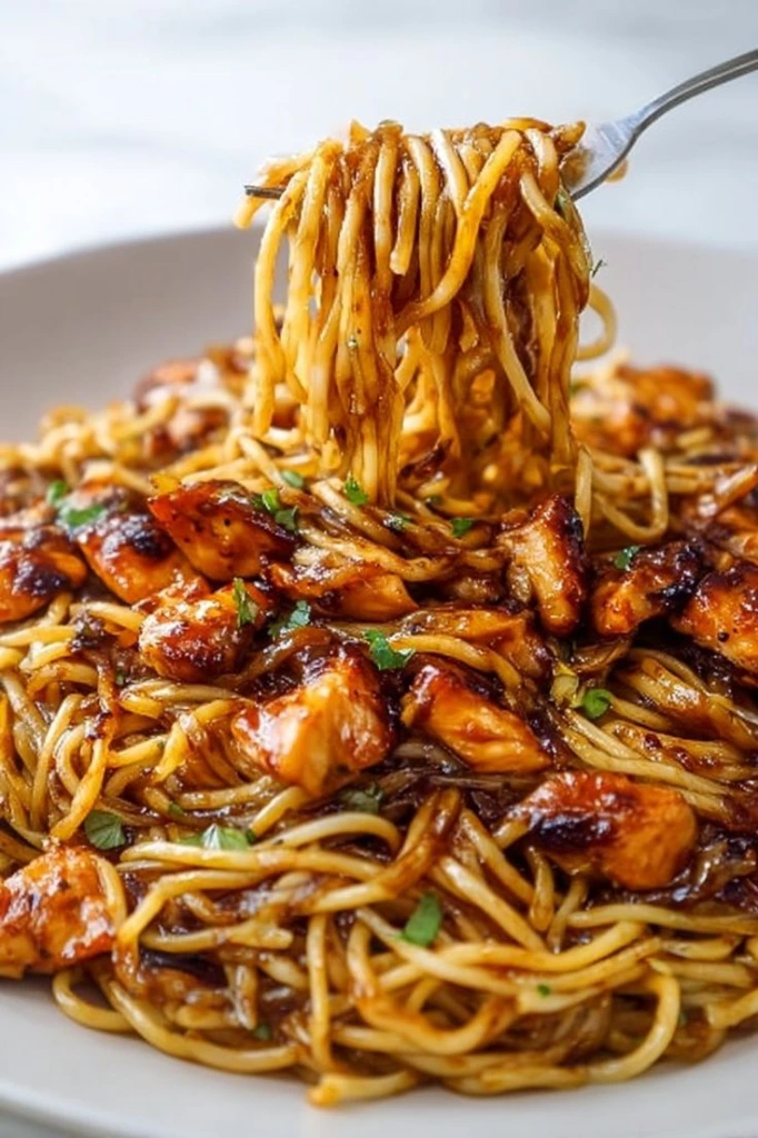 Crockpot Sticky Garlic Chicken Noodles.webp